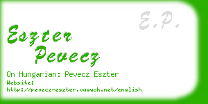 eszter pevecz business card